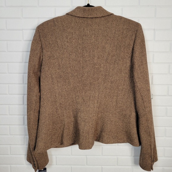 Chaps Tweed Herringbone Jacket sz L new Equestrian Academia Classic Old Money - Picture 7 of 8